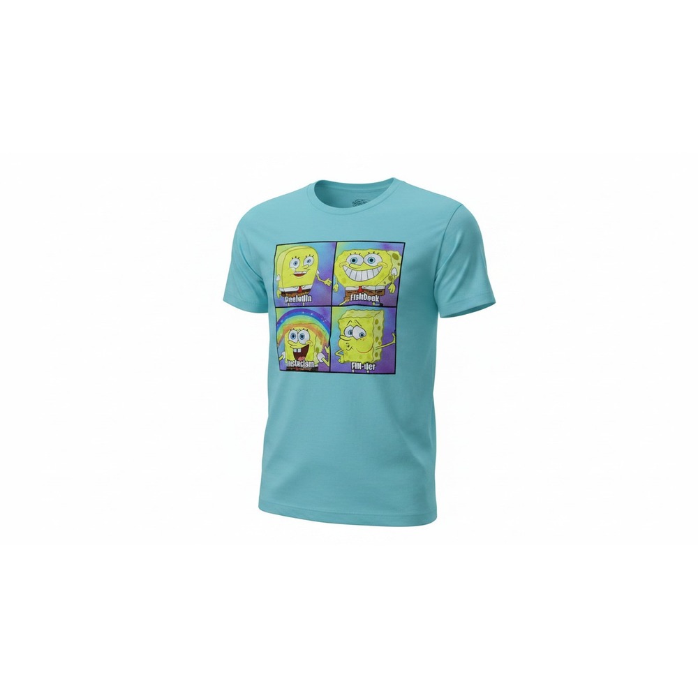 Hot Topic SpongeBob SquarePants T-Shirt Mens Small Blue Social Media Parody